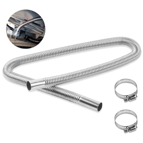 Auspuff Standheizung Abgasrohr Standheizung, Gxhong Auto Edelstahl Abgasrohr, 1M Auto Edelstahl Standheizung Metallschlauch Abgasschlauch Stromerzeuger mit 2 Edelstahlklammern