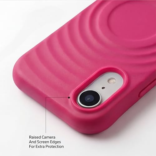 Image of amazon basics Shockproof Case for iPhone XR | Ripple Pattern | Camera Protection | Protective Cover with Enhanced Grip & Wireless Charging Support - Maroon Red