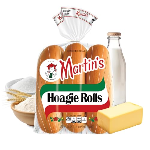 Martin's Hoagie Rolls - 8” Soft & Sweet Classic Italian Sub Rolls - Made w/Nonfat Milk, High...