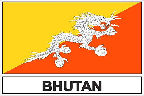 Akachafactory Autocollant Sticker Drapeau BHT Bhoutan