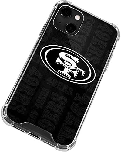 Skinit Clear Phone Case Compatible with iPhone 13 - Officially Licensed NFL San Franciso 49ers Black & White Design