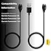 Charger for Garmin Forerunner 55/255/745, Replacement USB Charging Cable Cord Plus a Yellow Silicone Charger Port Protector Anti Dust Plug for Forerunner 55, 255, 745 Smart Watch [2Pack, 3.3ft/1m]
