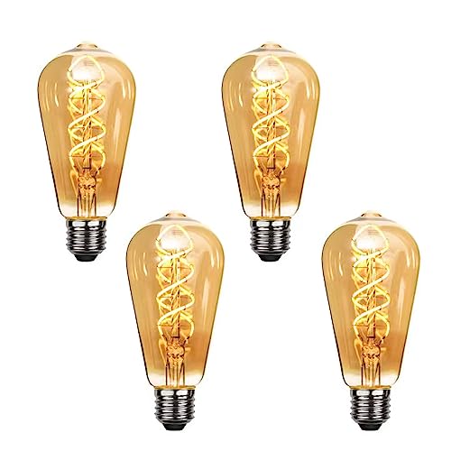 Y.W.Licht E27 Led Bulb Dimmable 2700K Filament Bulb ST64 6W Vintage Light Antique Lighting Retro Bulb Ideal for Nostalgia and Retro Lighting in the Home Cafe ba