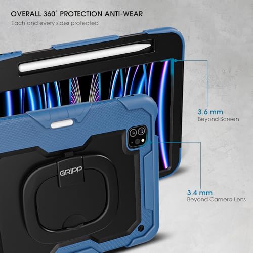 Image of GRIPP Terra 3 Layers Protection Case for iPad Pro 11 inch (3rd /4th Generation, 2021 /2022), iPad Air 10.9 inch (4th /5th Gen, 2020 /2022), iPad Air 11 inch (M2 /M3 /M4, 2024 /2025 /2026), Kickstand - Blue