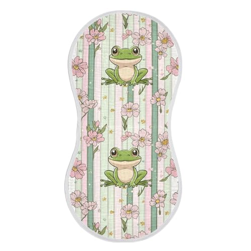 vvfelixl Baby Burp Cloths Frog with Flower Baby Newborn Cotton Burping Cloths Set Babys Washcloths 4 Pack