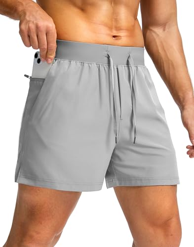 Image of Soothfeel Men's Running Shorts with Zipper Pockets 9 inch / 7 inch / 5 inch Quick Dry Eight Basketball Gym Workout Athletic Shorts