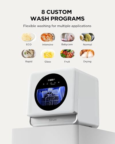 image for Silonn Portable Countertop Dishwasher with App Control, Mini Dishwashe