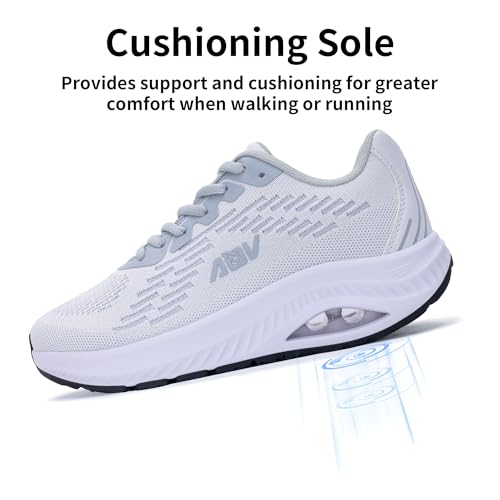 Image of AOV Wide Toe Box Shoes Women Arch Support Walking Shoes Plantar Fasciitis Orthotic Tennis Sneakers