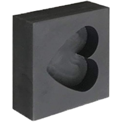 Kloware Heavy Duty Graphite Ingot Mold Melting Casting Mould for Gold Silver Metal - Heart