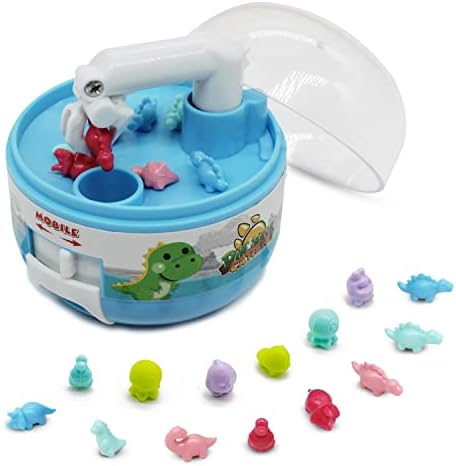 Mini Claw Machine Toys for Kids & Adults with Mini Dinosaur Figures Claw Machine Prizes, Mini Stuff Things that Actually Work, Mini Arcade Game Miniature Novelty Toys for 3+ Year Old Boys & Girls