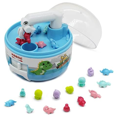 Yanpoake Miniatur-Klauenmaschine Spielzeug für Kinder & Erwachsene mit Mini Dinosaurier Figuren Claw Machine Preise, Mini Arcade Machine Motorikspielzeug für 3+ Jährige Jungen & Mädchen Cover