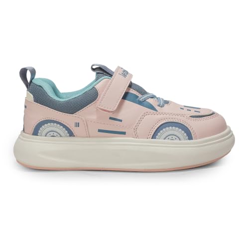Image of Liberty LEAP7X White & Peach Slip-On Casual Sneakers for Kids