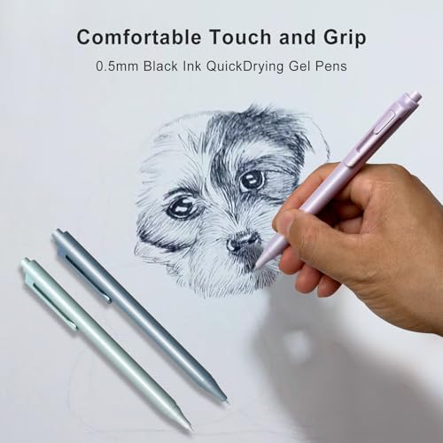 Gel de tinta negra 0.5mm pack 12 con estuche miniatura 3