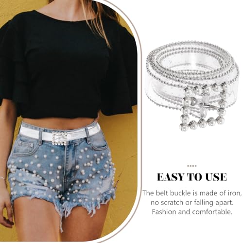 TENDYCOCO 1pc Transparent Waist Belt for Women Punk Style Thin Belt with Square Buckle for Jeans Vintage Fashion Accessory for Daily Wear and Special Occasions Idea4