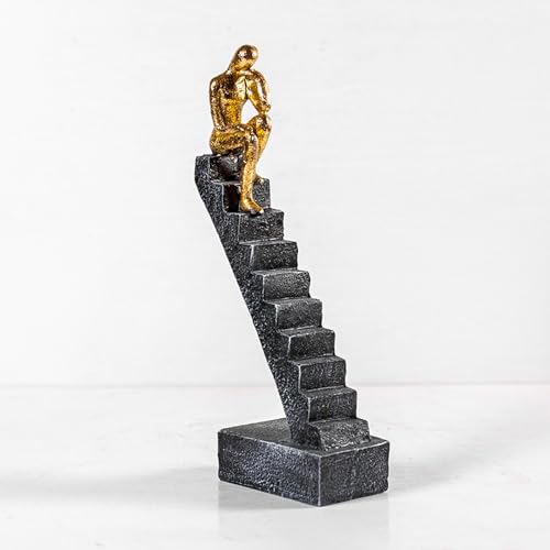 Estatua Decorativa Pensador Dorada 24 cm miniatura 6
