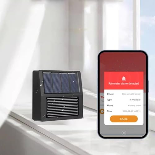 Oceanlend Sensore di pioggia ad energia solare, per Tuya per Zigbee Wireless Smart Rain Detector IP65 impermeabile, con avvisi in tempo reale, da -20 °C a +70 °C Lavoro che vanno