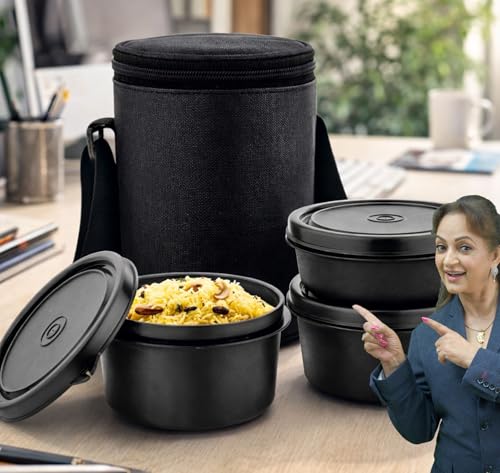 Image of PANCA Lunch Box Set with Fabric Bag | Leak Proof Microwave Safe Containers with Detachable Lock Lids | BPA Free Tiffin for Office, School, Kids, Women & Men