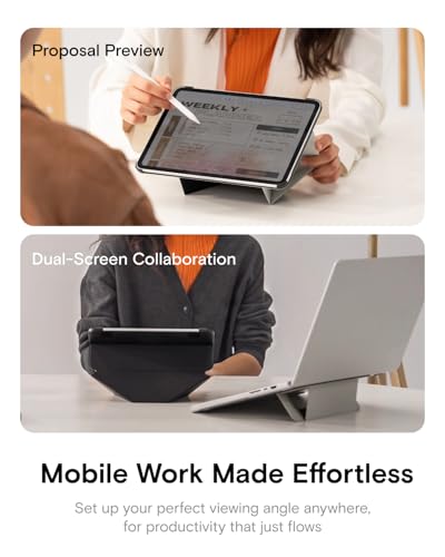Image of MOFT Dynamic Folio Case for iPad mini 7th A17 Pro 2024 & iPad mini 6th A15 2021-[Reinforced Corner Protection] Stable Slim Magnetic Stand with 20+ Viewing Angles, Misty Cove x Jet Black