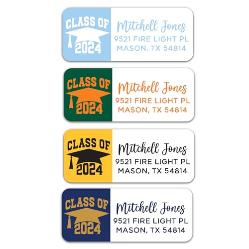60 Class of 2024 Graduation Address Labels, Personalized