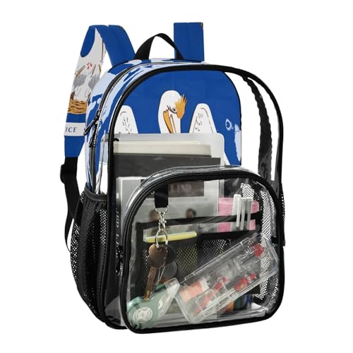 Clear Backpack for Women Louisiana State Flag Girls Backpack for Kids Approved See through Bag2