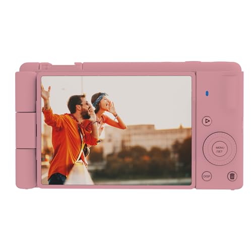 Digitalkamera für Fotografie, 64MP Autofokus Camara mit 16X Zoom, 180° Flip Screen, Vlogging-Kameras, kompakte Reisekamera mit 32GB Speicherkarte, 2 Akkus