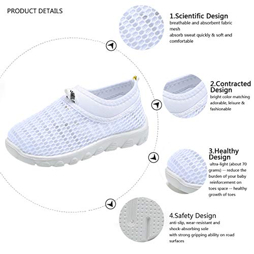 Cior Toddler Kids Water Shoes Breathable Mesh Running Sneakers Sandals For Boys Girls Running Pool Beach U120Stwx-White-23 #TOP5