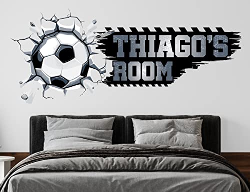 Vinilo decorativo personalizado fútbol para habitación infantil miniatura 1