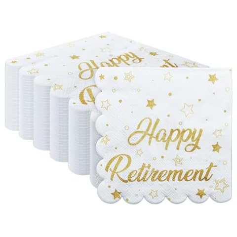 SietDESEO Happy Retirement 50 Napkins Cover