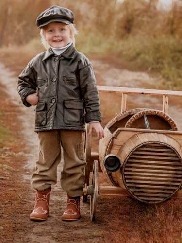 Jastore Baby Cowboy Boots Western Boots Toddler Cowboy Bootie Soft Sole Non-Slip Crib Shoes for Infant Boys Girls4