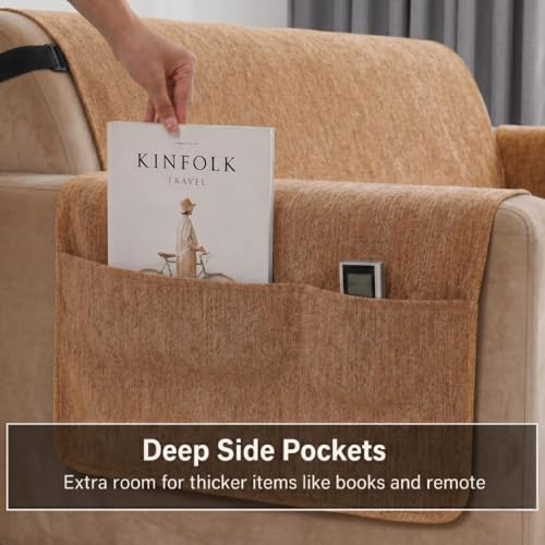 Image of STITCHNEST 'LuxeFit Series' 3 Seater Sofa Cover | Full Coverage with Armrest Pocket | Elegant Woven Fabric, Washable & Durable for Modern Living