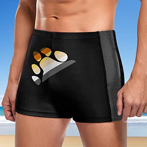 Gay Bear Pride Paw Men's Square Leg Swim Trunks Sport Boxer Bathing Suit Summer Beach Brief Elastic Swimwear2