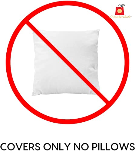 Image of Wonder Shala Self Design Cushions Cover for Stylish Living Space Pack of 2 (16x16 Inches, Grey White)