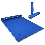 Tappeto Galleggiante per Mare E Piscina Arrotolabile,Materassino Galleggiante in Schiuma E Corda, Galleggiante Piscina Resistente,Blu,1.8mx0.6mx3.3cm