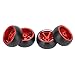 Pneumatici per auto 4 pezzi RC, pneumatici per mozzo ruota in lega di alluminio per Wltoys k969 1/28 pezzi di ricambio per auto RC(rosso)