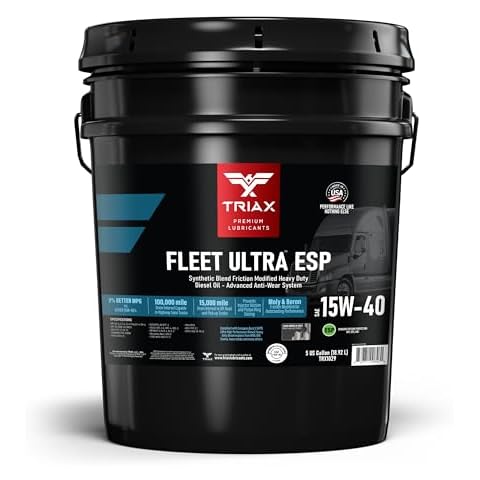TRIAX Fleet Ultra 15W-40 CK-4 API Licensed Synthetic Blend, Moly and Boron Performance Boosted, Heavy Duty Diesel Engine Oil, OEM Compatible with Volvo, Mack, Cummins, DD (5 Gallon Pail) Cover