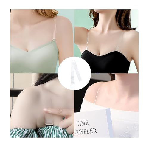 8 Pairs Invisible Bra Straps Adjustable Transparent Replacement Soft Non-Slip Shoulder Strap 8/10/12/15/mm Width3