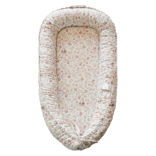 Image of CooCooBaby Infant Lounger, Baby Nest Cover for Baby Girls & Boys, Newborn Essentials for Baby 0-12 Months, 100% Cotton Breathable (Wonderland Muslin)