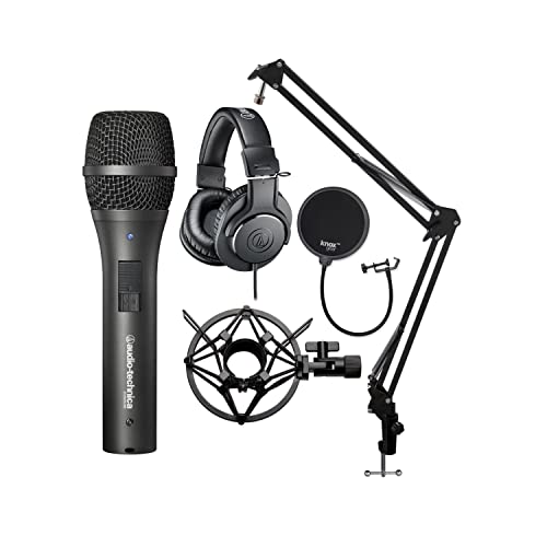 Audio-Technica At2005Usb Cardioid Dynamic Microphone And Ath-M20X Professional Headphones Bundle With Desktop Boom Arm Microphone Stand, Shock Mount And Pop Filter (4 Items) #TOP19