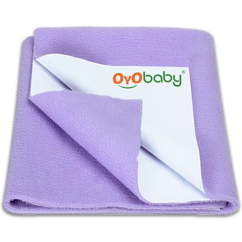 Image of OYO BABY Single Bed Waterproof Dry Sheet 72x36 Inch | Multi-Age Bed Protector | Extra Absorbent, Quick Dry, Breathable | Reusable Baby and Adult Mattress Liner, Anti-Pilling Fleece - Violet
