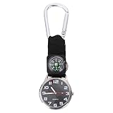 Mountaineering Nurse Watch with Compass, Clip-on Carabiner:Luminous Hands, Lightweight and Durable for Outdoor Sports and Medical Use