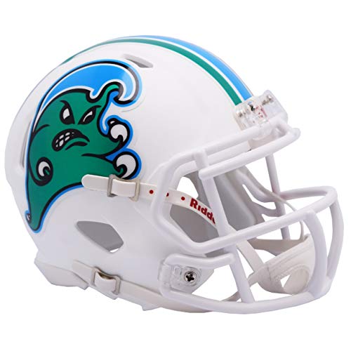 Riddell Tulane Green Wave Angry Wave NCAA Revolution Speed Mini Football Helmet
