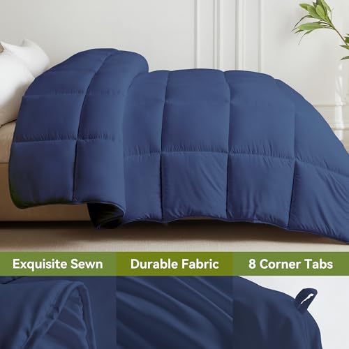Image of L LOVSOUL Down Alternative Twin Comforter Duvet Insert,All Season Duvet Insert with Corner Tabs,Blue Comforter Twin 68x90Inches