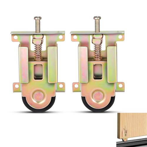 Yuiturt Lot de 2 Roulettes de Porte Coulissante, Roulements à Billes pour Placard et Armoire, Poulie de Remplacement Universelle pour Portes Miroir, Bois et...