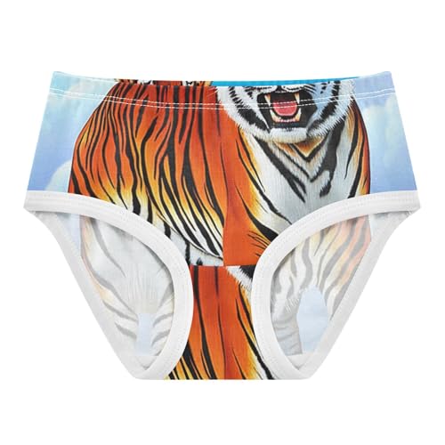 Pattern Girls Underwear Toddler 2t Cotton Panties for Girl Cool Tiger Blue Kids Briefs Undies