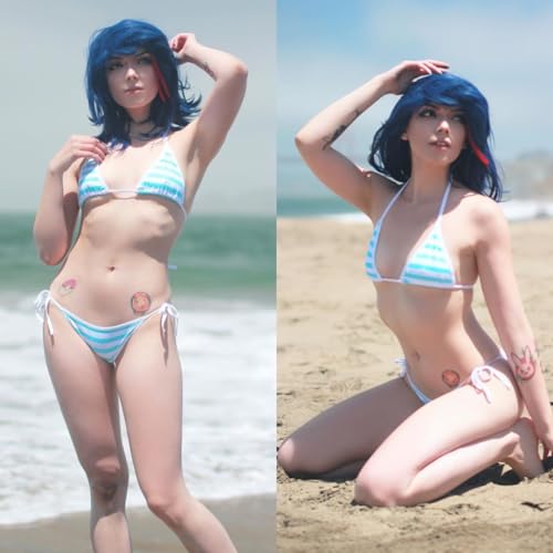 TOMORI Japanese Style Cute&Sexy Stripe Bikini for Cosplay3