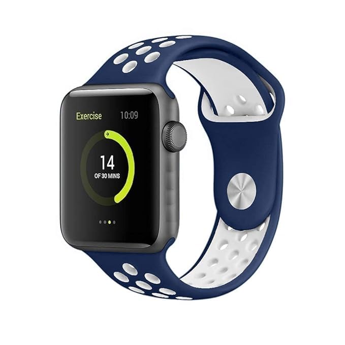 Image of TechMount Silicone Luxury Dotted Sports Watch Band Strap Compatible with Apple Watch Straps 42mm 44mm 45mm 46mm 49mm iWatch Ultra & SE & Series 8 /7 /6 /5 /4 /3 /2 /1 Breathable Replacement Strap