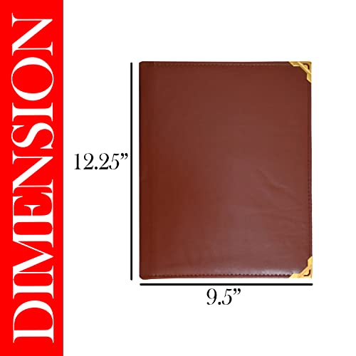 Image of True-Ally 4 pcs A4 Size Faux Leather Menu Folder for Hotel and Restaurant, Check Presenter for Restaurant, Business File Folder, Document Holder, Portfolio /Organizer with 4 Leaf's (Black & Brown, 4)
