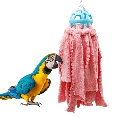 Jinkoozz Bird Chewing Toys, Hanging Parrot Shredding Cotton Toys, Bird Cage Accessories, Suitable for Small to Large Birds Cockatiel Parakeets Lovebirds Conure Macaws African Grey Amazon Parrots