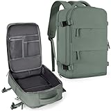 coowoz Large Travel Backpack For Women Men,Carry On Backpack Flight Approved,Hiking Backpack Waterproof Outdoor Rucksack Casual Daypack Fit 15.6 Inch Laptop Shoes Compartment,30L(Olive Green)