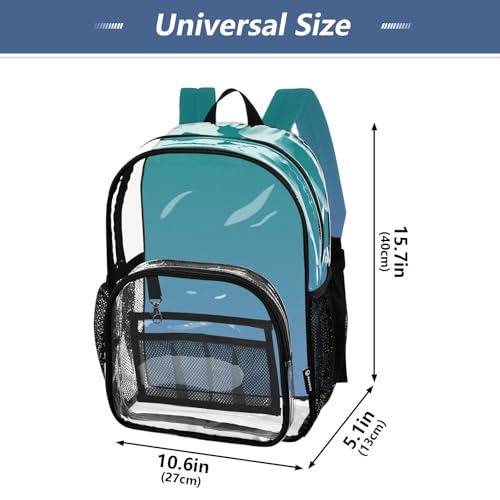 Clear Bag for Women Travel Boys Backpacks for Girls Approved See through Bag Green Pale Denim Blue Gradient4